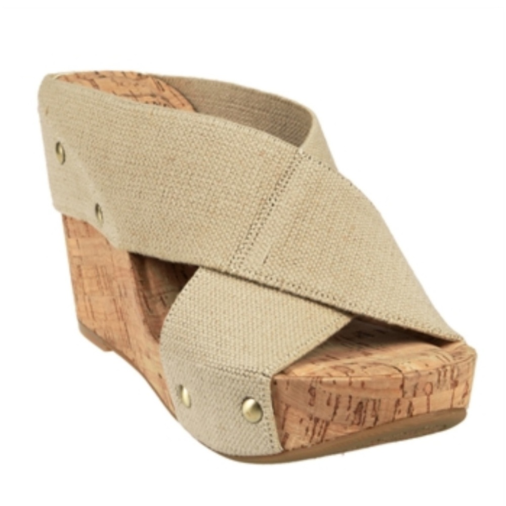 {Lucky Brand} Miller Cork Wedge Sandal in Natural